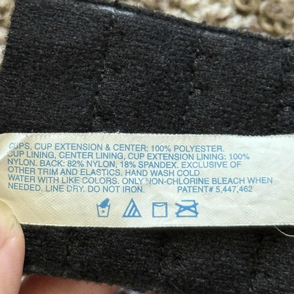 Playtex Secrets Lace Coverage Bra Comfort Underwire Black Blue 40C - Picture 5 of 6